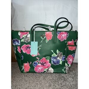 NEW Kate Spade Adaira Baby Diaper Bag Bloom Floral NWT $498 Green Changing Pad